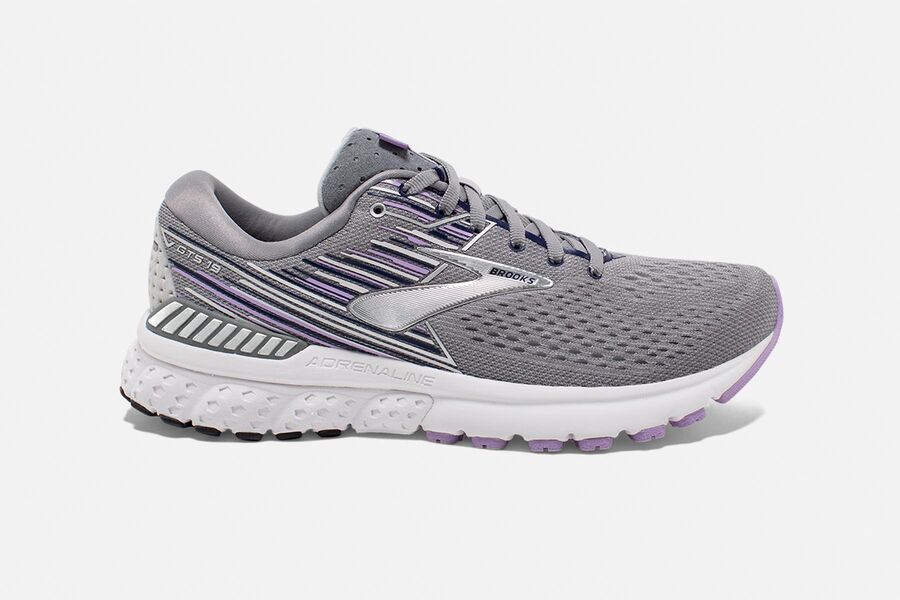 Brooks Women's Adrenaline GTS 19 Trail Running Shoes Grey/Lavender/Navy POID-79812